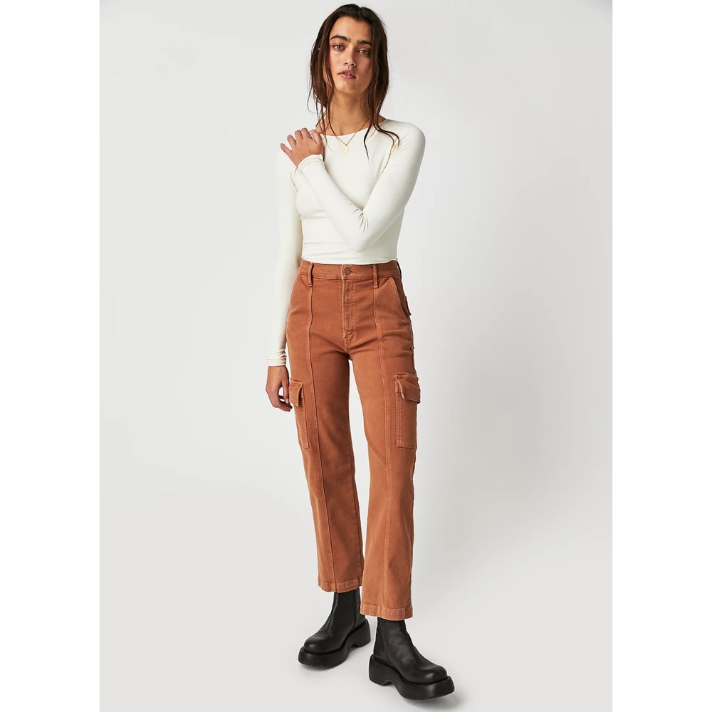 Mother Womens The Rambler Cargo Ankle Pants Sz 34 Jeans Ginger Utility Boho